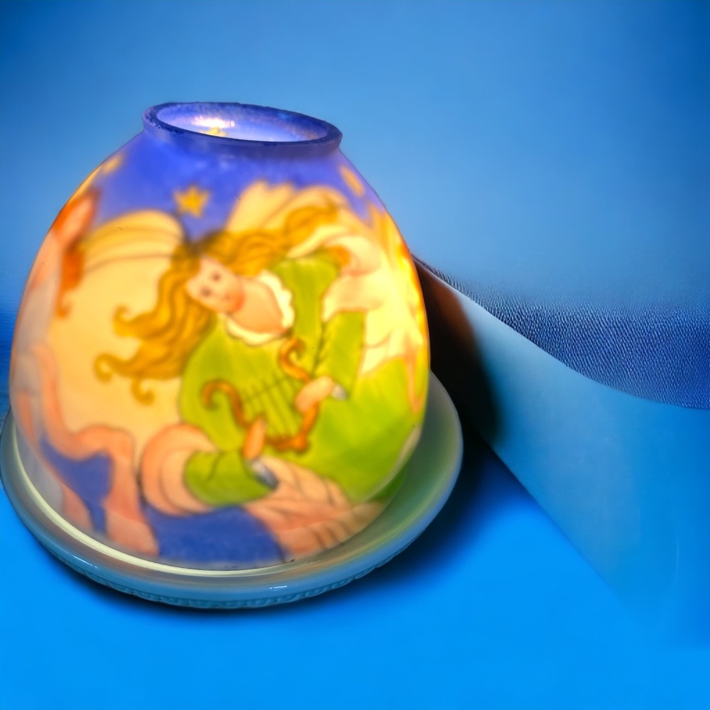 Tea light lamp angel magicians glass